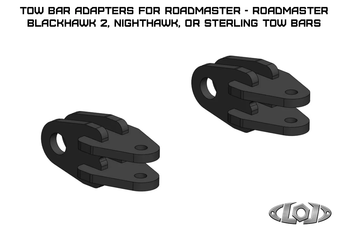 LoD Bronco Tow Bar Adapters for Roadmaster Blackhawk 2, Nighthawk, or Sterling Tow Bars (Black Powder Coated) product image