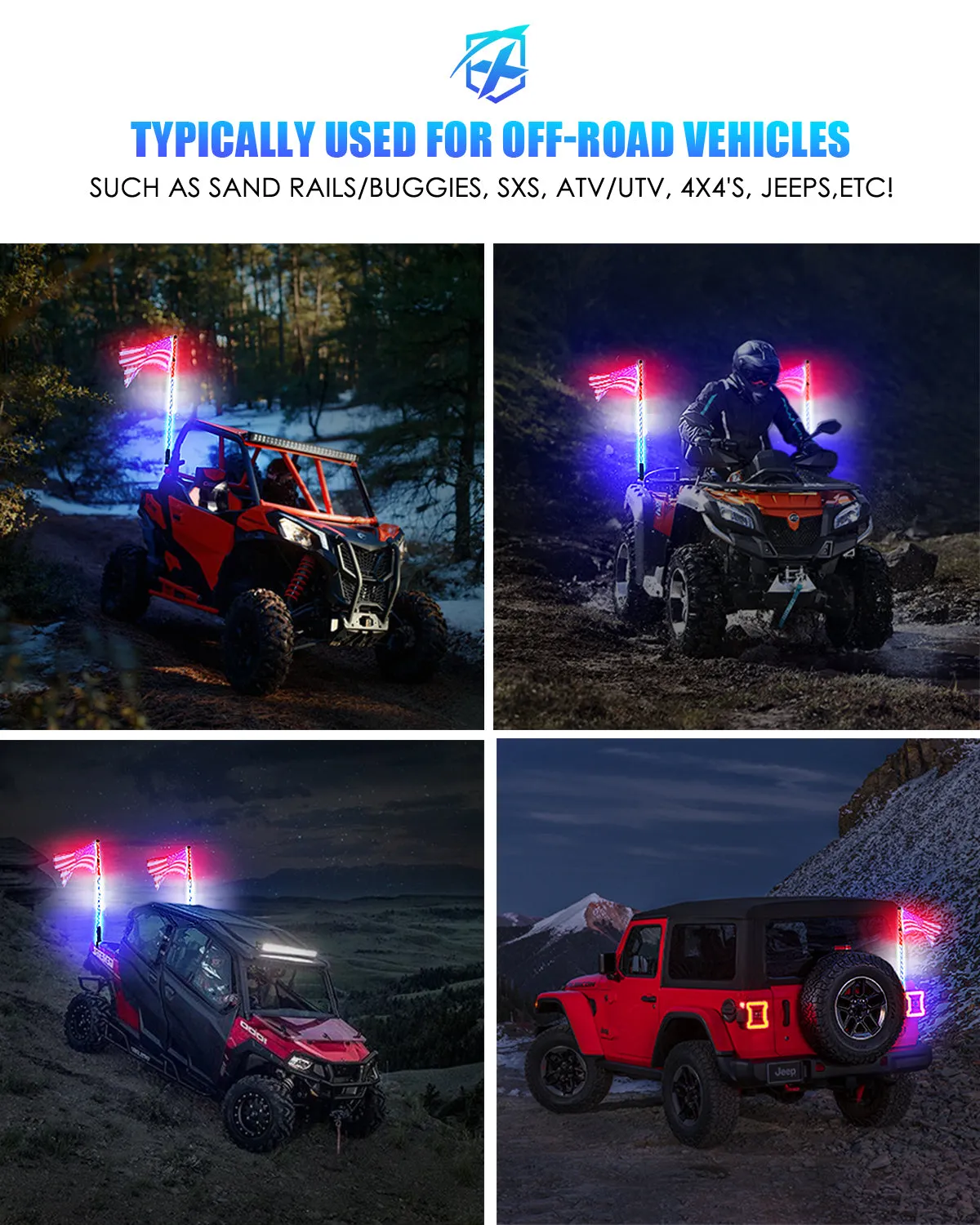 Spiral LED Flag Pole Whip Light | Twister Series product image