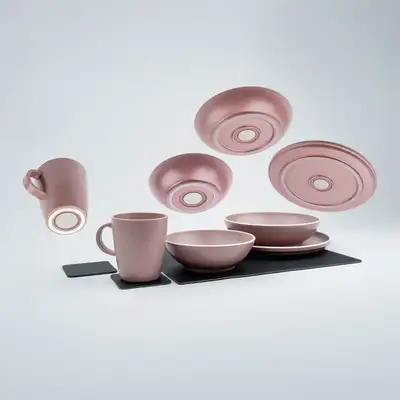 SILWY MAGNET Magnetic Plastic Tableware Set DOLOMIT ROSE
