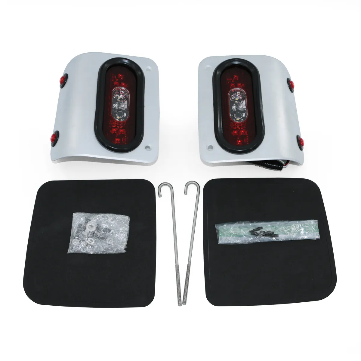 Jeep JL/JLU Wrangler Off Road LED Tail Light Kit - Raw Aluminum product image