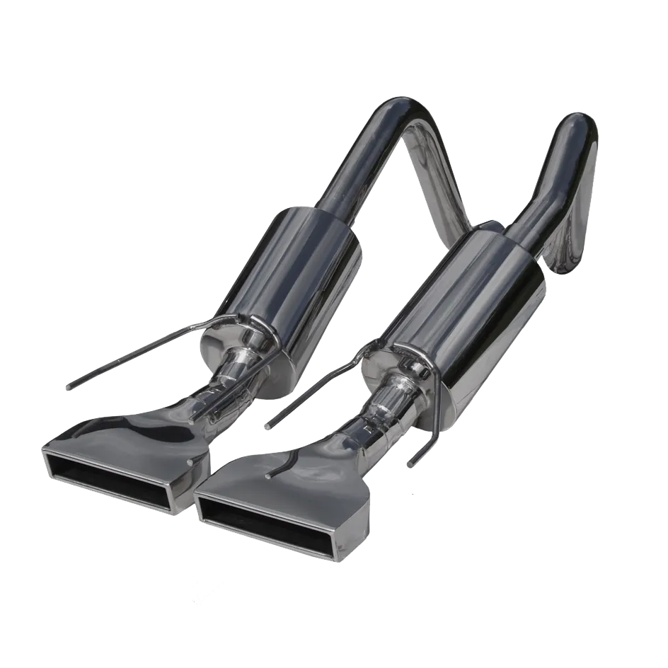 Armor Pro Axle Back Exhaust System; 2.5 in.; Incl. Over Axle Pipes/Dual Mufflers/Hardware/Dual Rectangular Tips; Dual Rear Exit; T304 Stainless Steel; product image