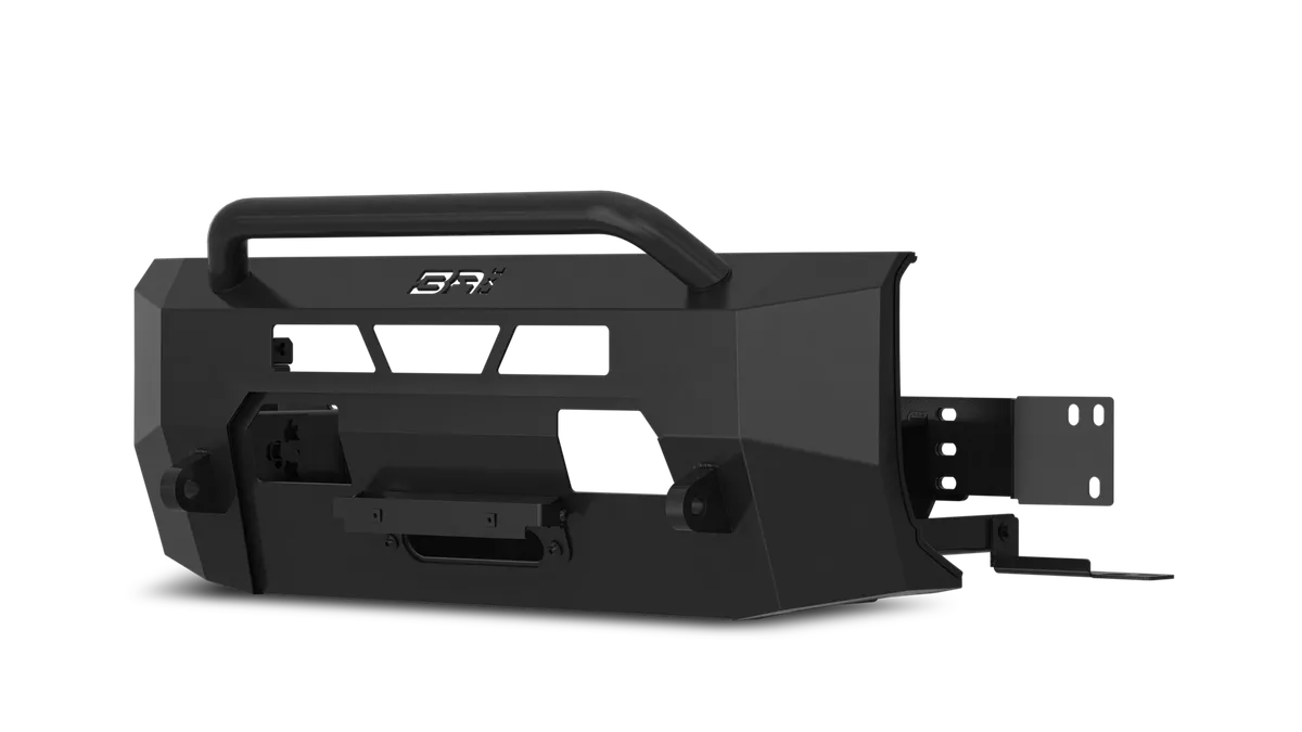 Front Winch Bumper; 3/16 in. Steel Plate; 1/4 Winch Mount; Textured Black Powder Coat; product image