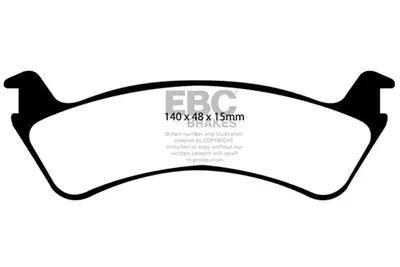EBC Brakes 6000 Series Greenstuff Truck/SUV Brakes Disc Pads; FMSI Pad No. D666; Solid; 285mm Dia.; 58mm Height; 12mm Thick; 71.4mm Center Hole Dia.; Pad Dimensions: 140 x 48 x 15mm;