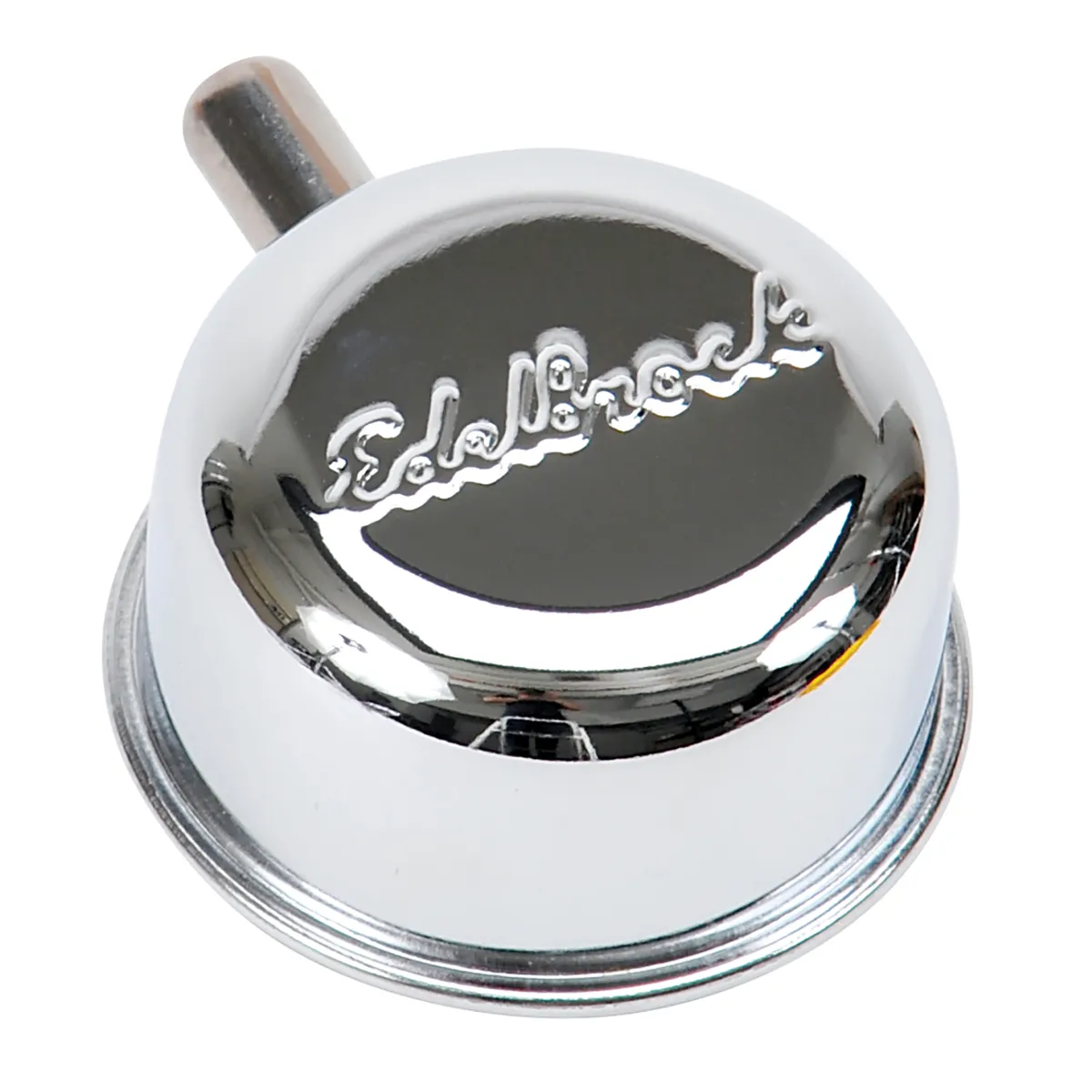 Edelbrock 4410 Signature Series Chrome Round push-in Breather with 90Ã‚° vent Nipple product image