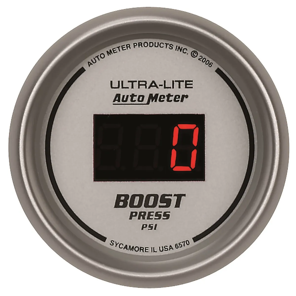 Gauge, Boost, 2 1/16", 60psi, Digital, Silver Dial w/ Red LED product image