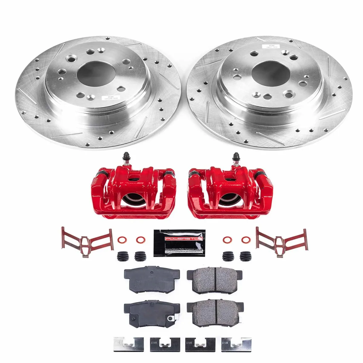 Z23 Evolution Sport Upgrade Kit: Drilled/Slotted Rotors; Carbon-Fiber Ceramic Pads; Powder Coated Calipers product image