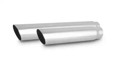 Vibrant Performance Exhaust Tip; Round Straight; 4 in. Outlet O.D.; 2.5 in. Inlet ID; 20 in. L; 304 Stainless Steel; Single Wall Angle Cut;