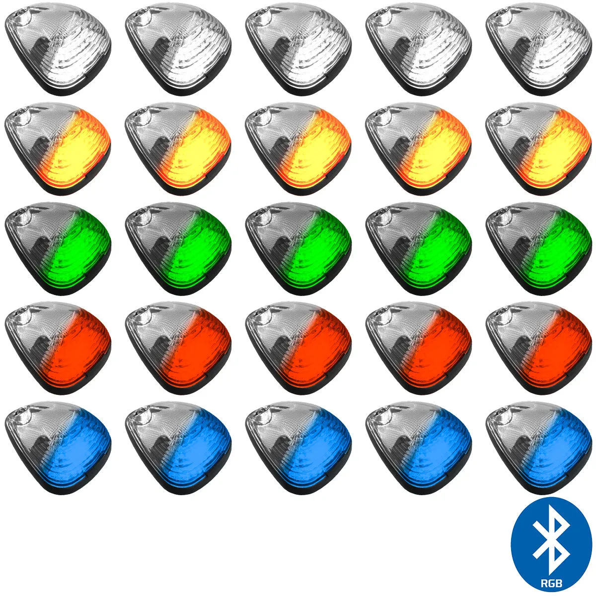 Ford 99-16 Super Duty 5-Piece Ultra Bright RGB Multi-Colored LED Cab Roof Lights Bluetooth App - Multiple Lens product image