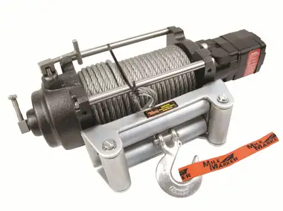 Mile Marker 12000 Lb Hydraulic Winch 18.7 C.I. Hydraulic Motor w/Roller Fairlead 100 Foot Cable H12000 Mile Marker