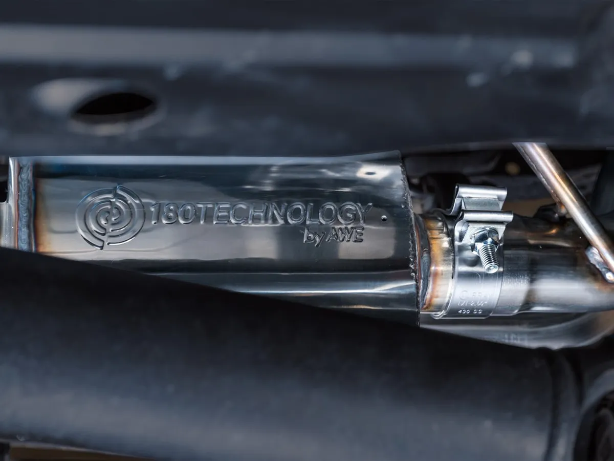 AWE 0FG Exhaust with BashGuard for 3rd Gen Tacoma - Dual Diamond Black Tips product image