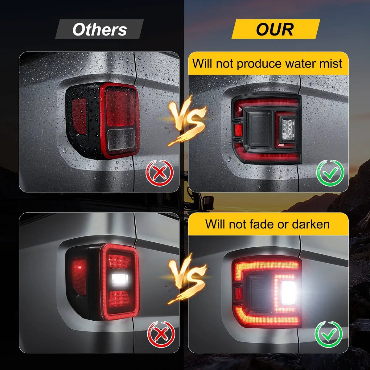 Premium Flush Mount LED Tail Lights for Jeep Gladiator JT 2020-2026 product image