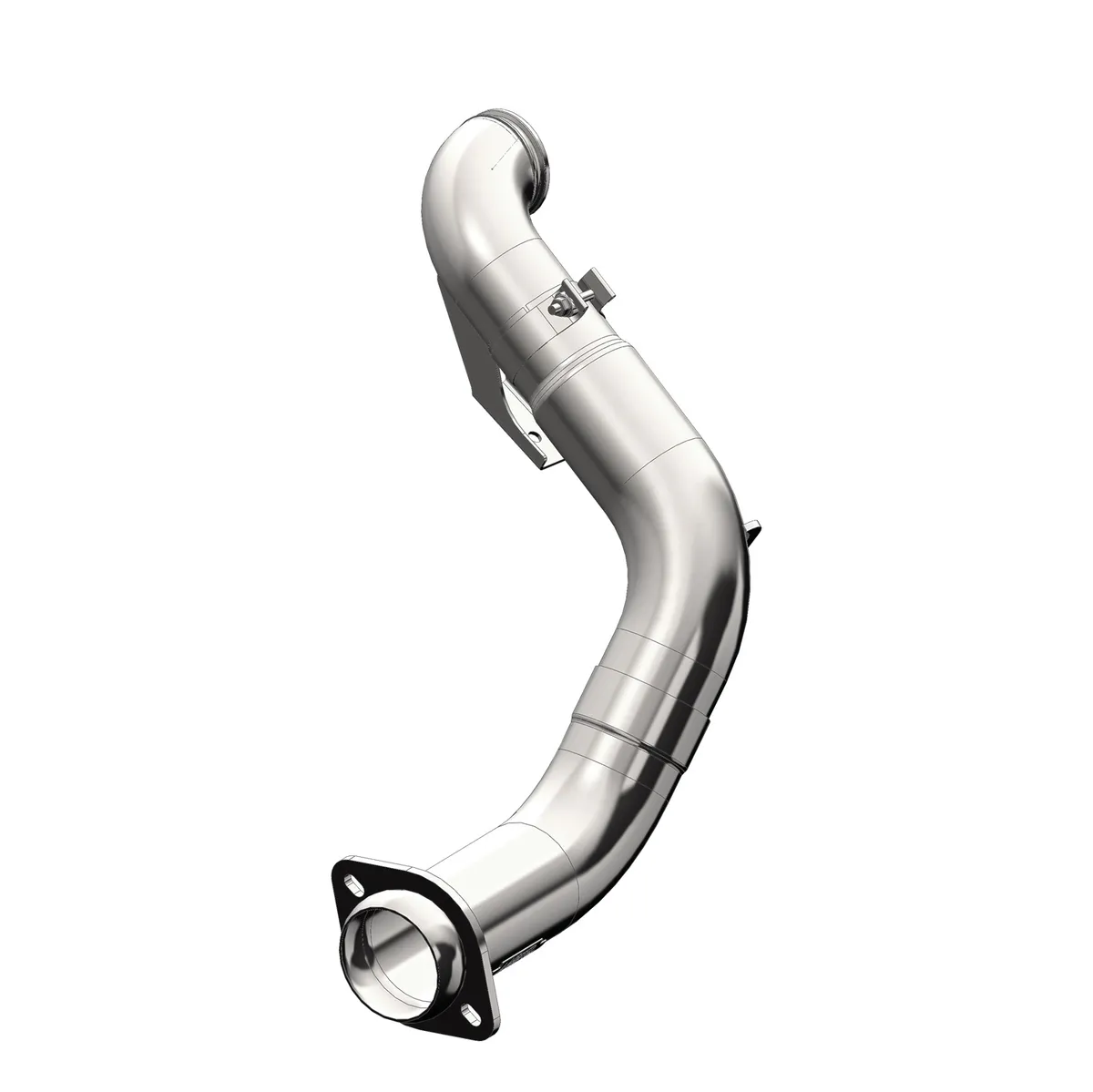 Armor Plus Smokers™ Turbo Down Pipe Stack Exhaust System; 4 in. Diameter; 36 in. Tall; Incl. 2 PN[1610] Stacks; Angle Cut; T304 Stainless Steel; Polished; product image
