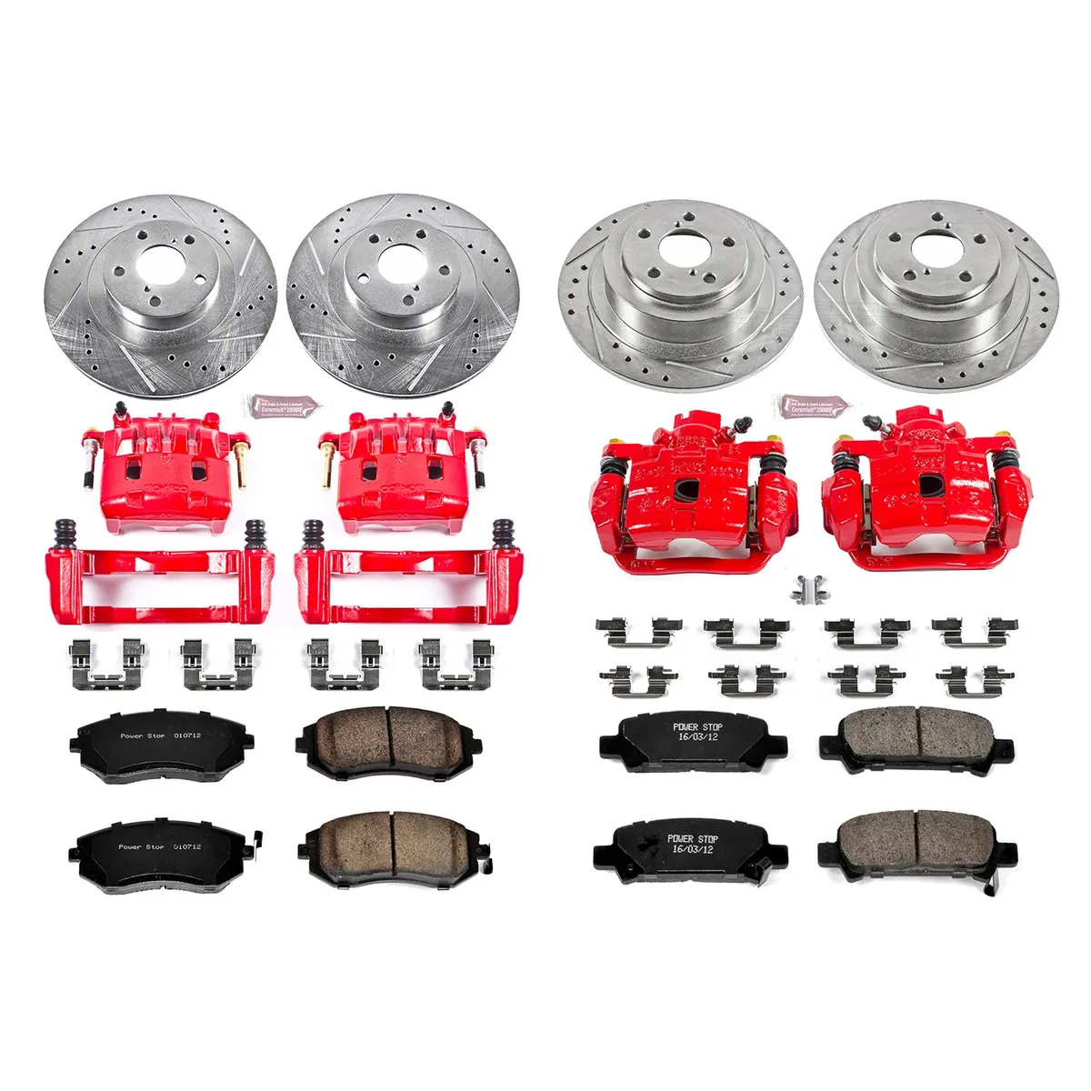 Z23 Evolution Sport Upgrade Kit: Drilled/Slotted Rotors; Carbon-Fiber Ceramic Pads; Powder Coated Calipers product image