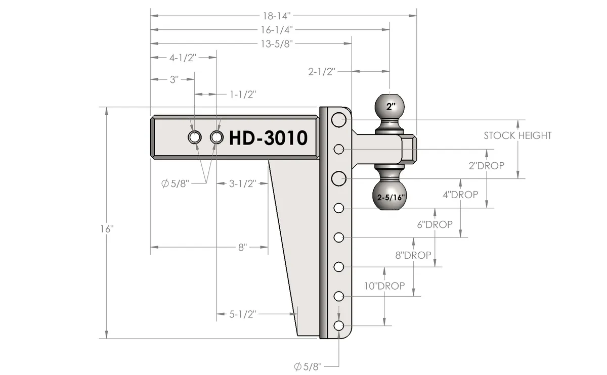 BulletProof 3.0 Heavy Duty 10 Drop/Rise Hitch HD3010 product image