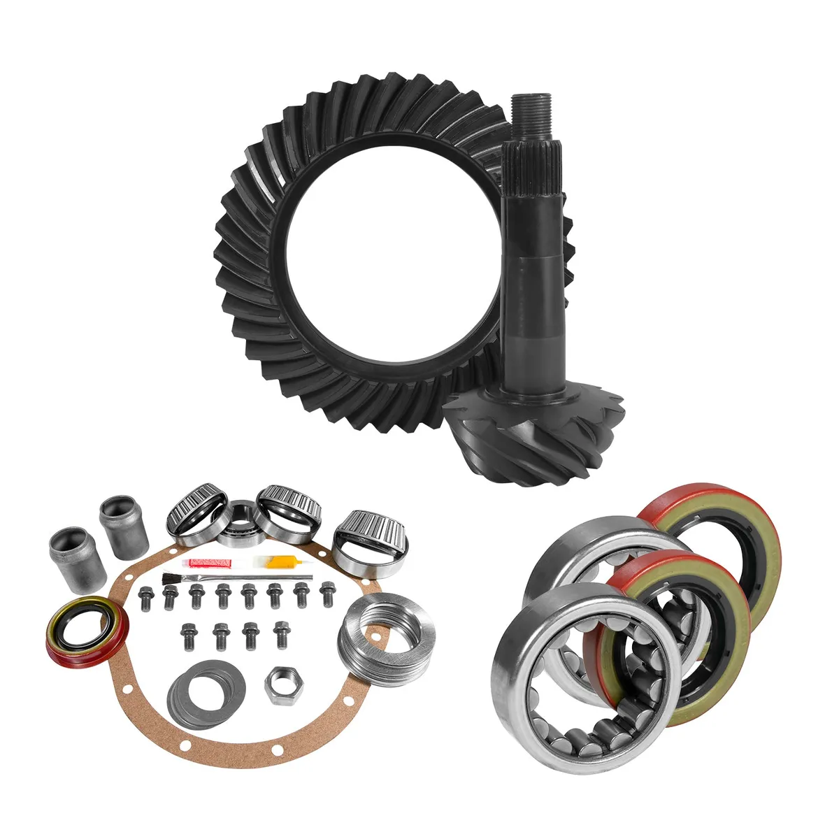 8.875 Inch GM 12T 3.08 Rear Ring & Pinion Install Kit Axle Bearings & Seals 12T GM 3.08 Rear R&P Gear/ Install Kit Package With Ak 1559 Yukon Gear product image