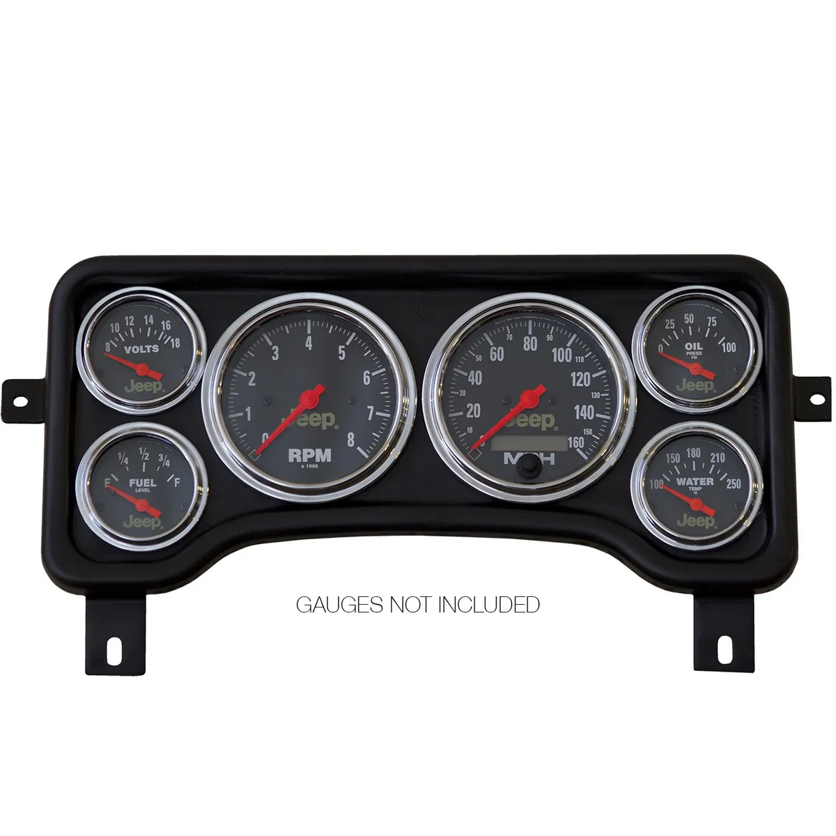 Autometer 5381 Gauge Mount, Direct Fit Dash Panel, 6 Gauge (3 3/8 X2, 2 1/16 X4), Jeep Tj/Xj product image