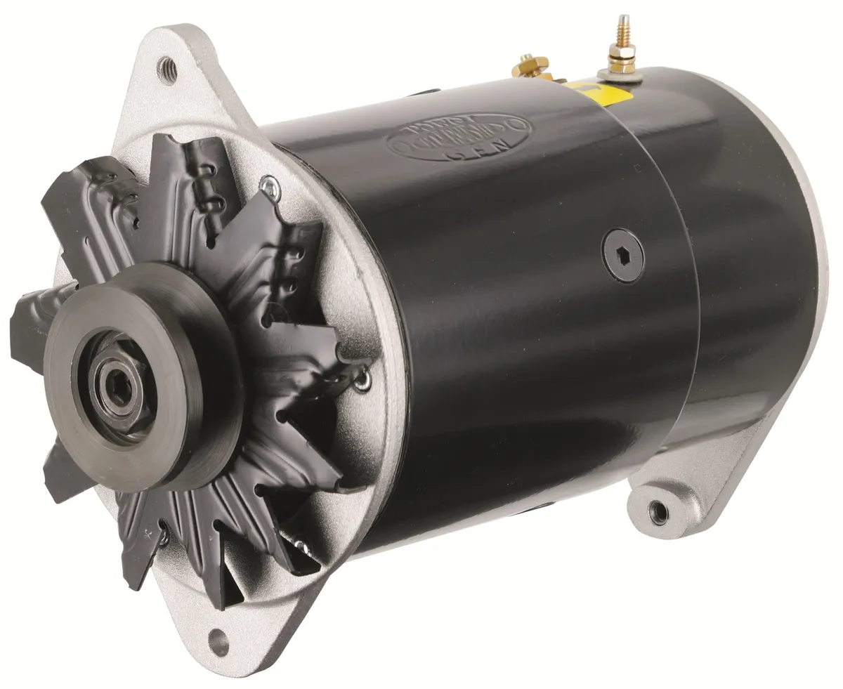 PowerGEN Alternator; Long Case; 90 Amp.; 65 Idle; 12 Volt w/Lamp Terminal; Black; product image