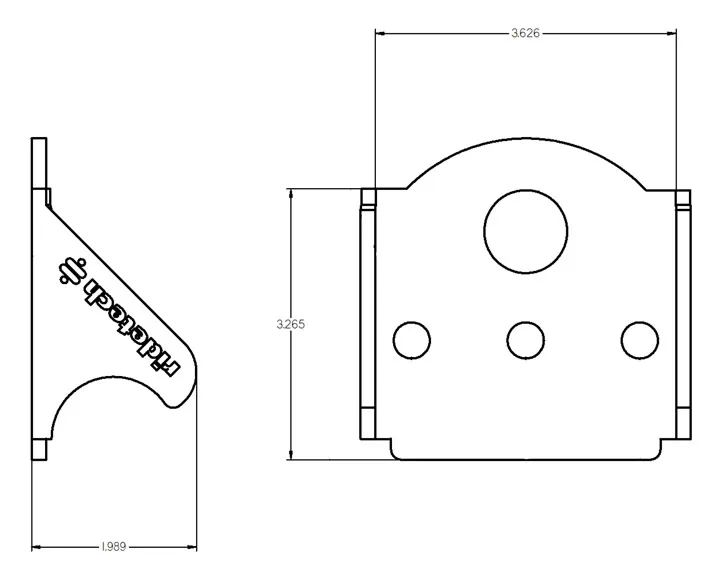 Upper Air Spring Mount For 1.5 Inch Tube 3/16 Inch mild steel 2 x 4 x 3.88 Inch Ridetech product image