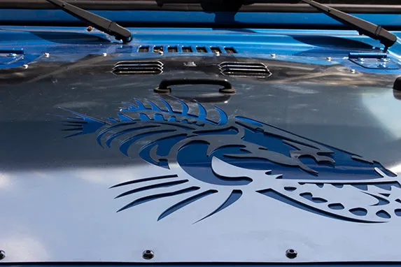 199702 Wrangler Fishbone TJ Hood Louver (9702) Black Black Powder Coat product image