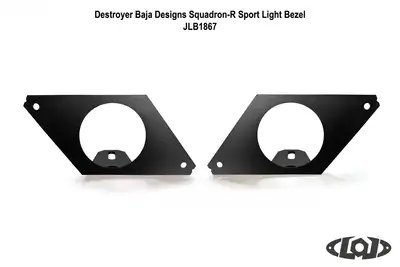 LoD Offroad Destroyer Rear Light Bezel, Fits Baja Designs Squadron Round Lights (Black Powder Coated)