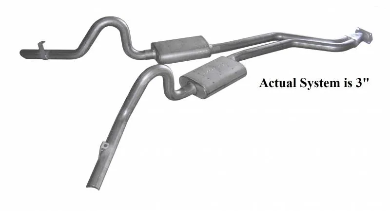Cat Back Exhaust System 78-88 GM G-Body Split Rear Dual Exit 3 in Intermediate Pipe And Tailpipe Race Pro Mufflers/Hardware Incl Tip Not Incl Natural 409 Stainless Steel Pypes Exhaust product image
