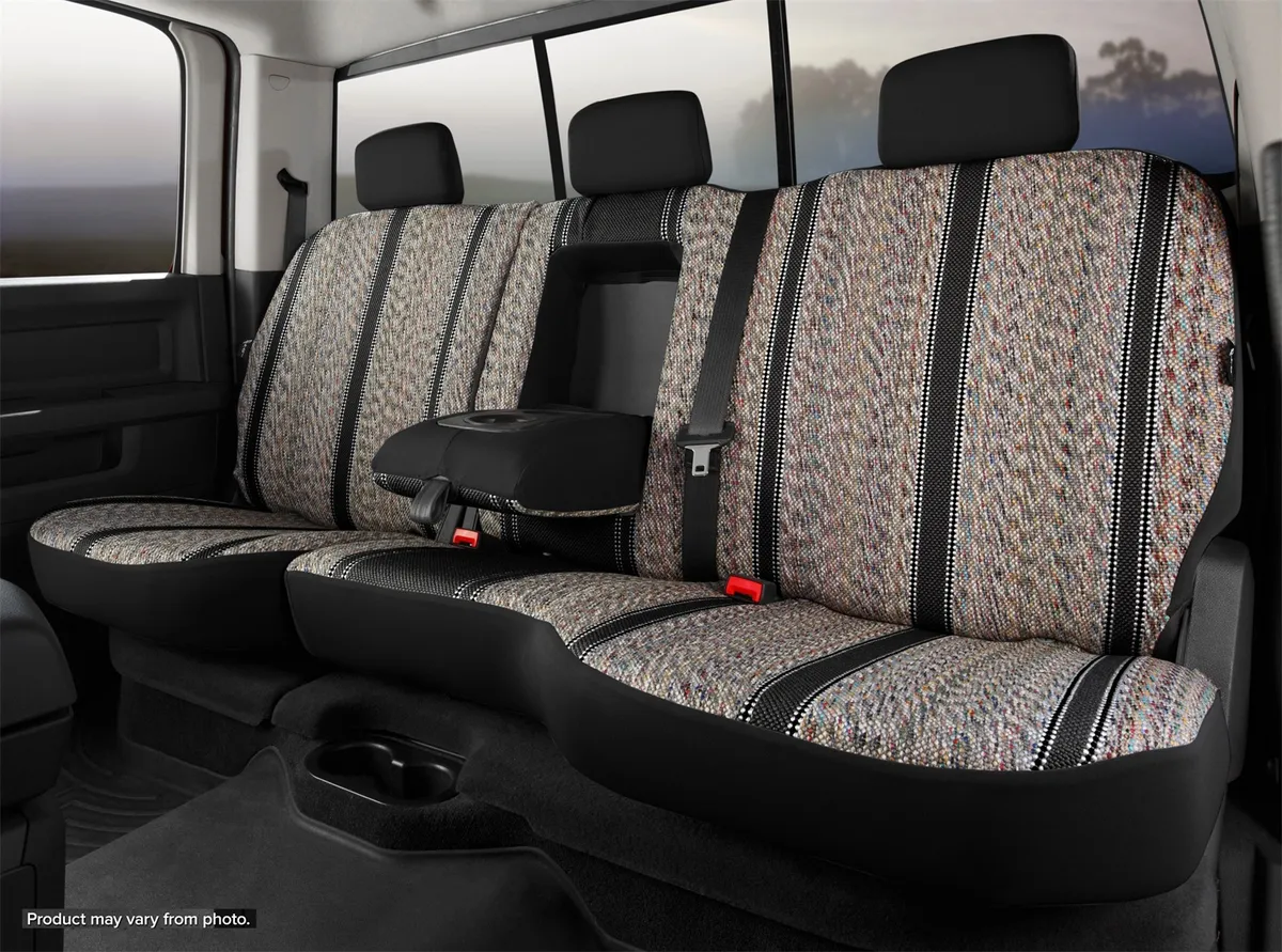 Wrangler™ Custom Seat Cover; Saddle Blanket; Black; Split Seat 60/40; Adjustable Headrests; Center Seat Belt; product image