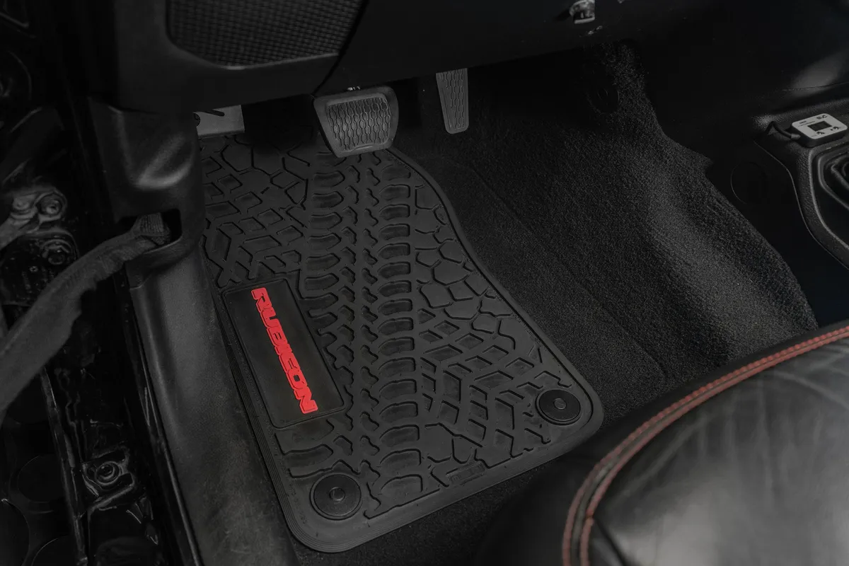 18-24 Jeep JL 2 Dr Front and RearTire Tread/Scorched Earth Scene w/ Rubicon Insert - Black w/ Light Blue Insert product image