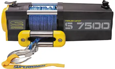 Superwinch S7500SR 7500lb 12V DC Trailer Winch with Synthetic Rope Yellow - 1475201