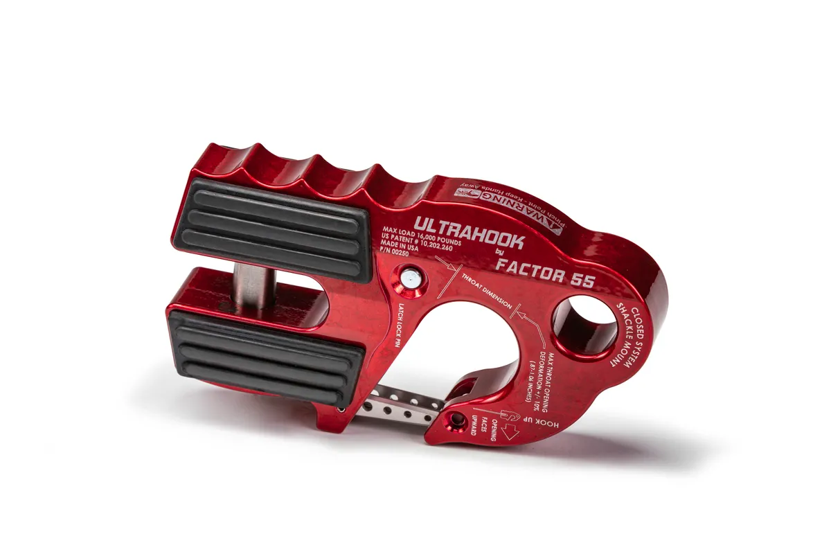 Factor 55 00250-01 Ultrahook Winch Hook With Shackle Mount -- Red product image