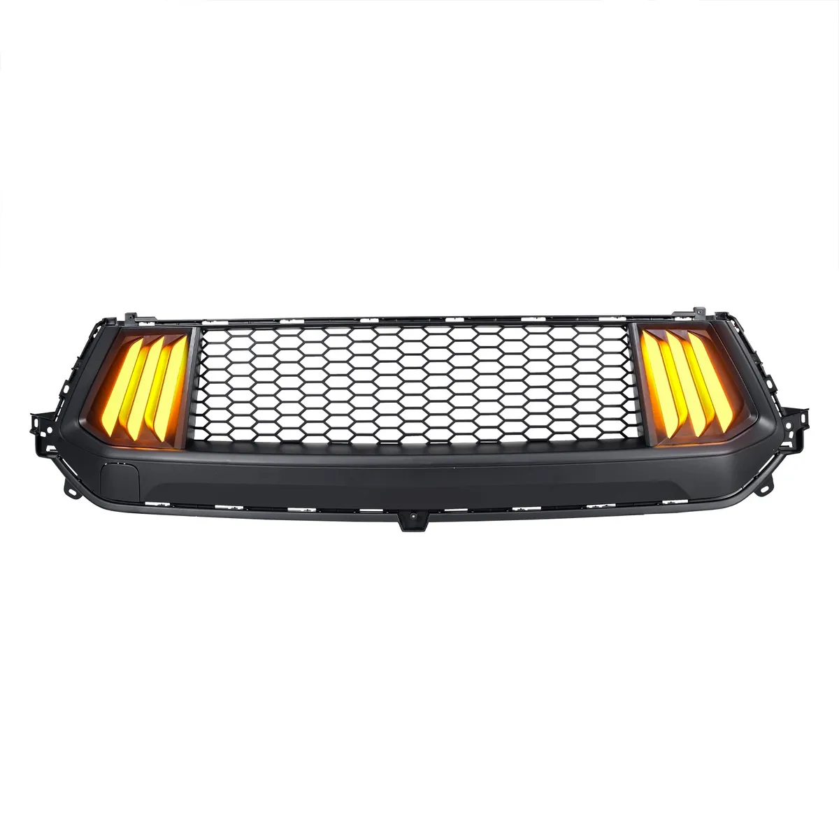 American Modified Amfmca00105 Knife Style Front Upper Grille With LED DRL And Turn Signals - Matte Black product image