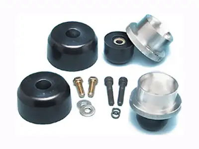 Rock Jock Bump Stop Kit 97-06 Wrangler TJ/LJ Rear Includes Polyurethane Bump Stops Aluminum Spacers Hardware RockJock 4x4