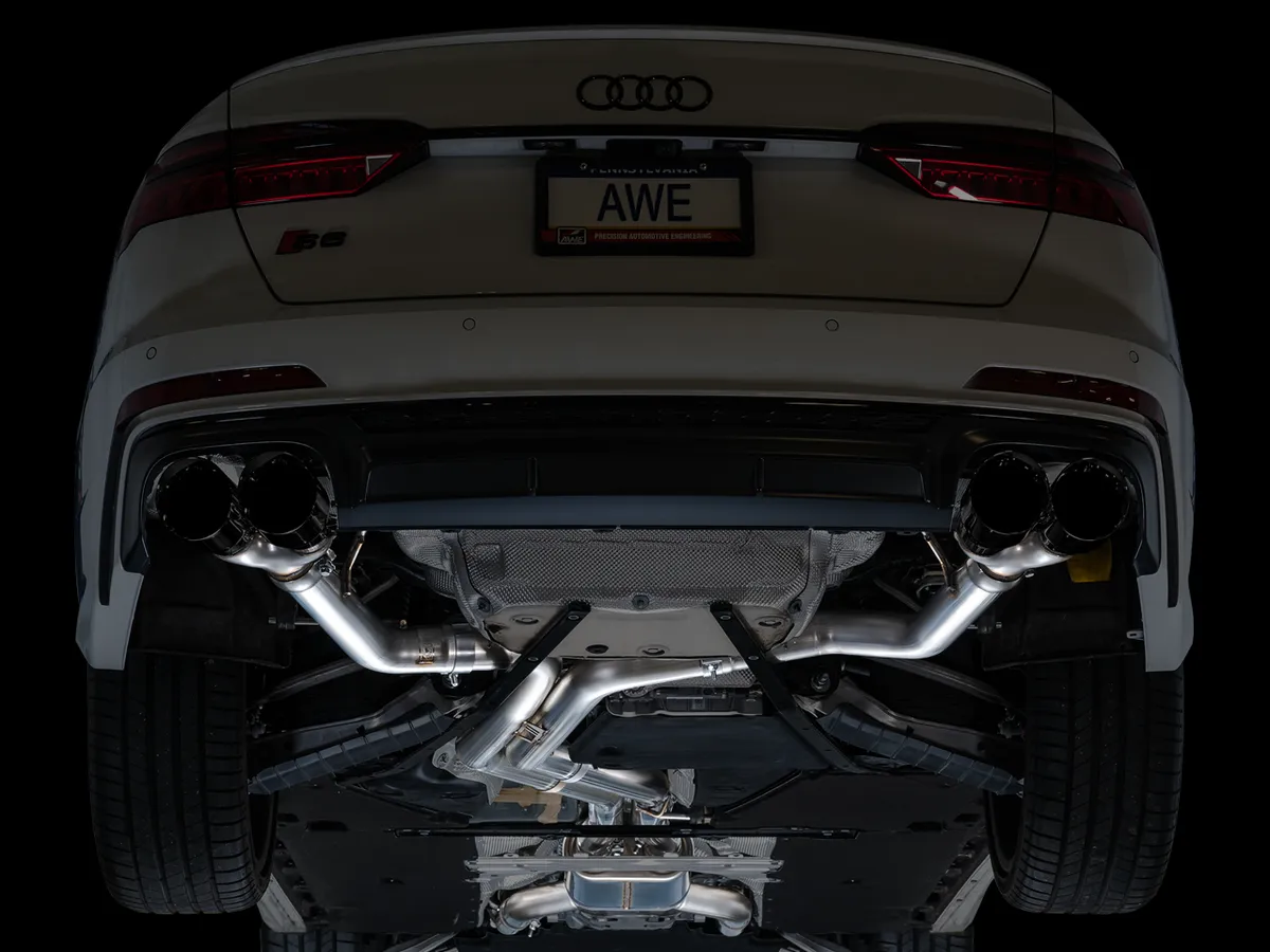 AWE Track Edition Exhaust for Audi C8 S6/S7 - Diamond Black Tips product image