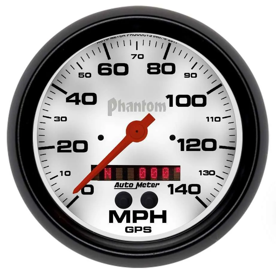 AutoMeter Gauge, Speedometer, 5", 140mph, GPS, Phantom