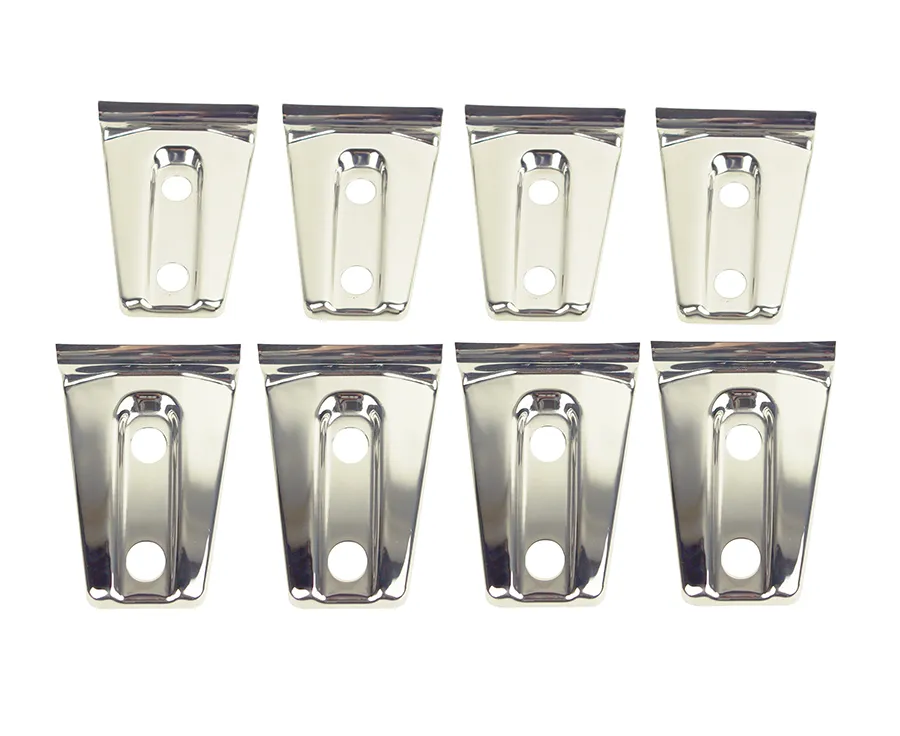 Jeep JK Door Hinge Overlays 8 Pieces 4 Door 07-18 Wrangler JK Polished Silver Kentrol product image
