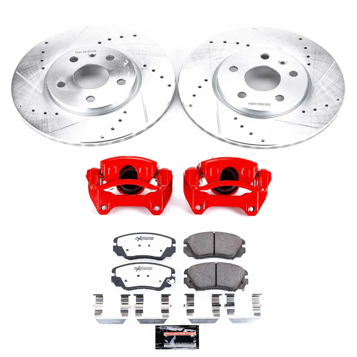 Z26 Street Warrior Upgrade Kit: Drilled/Slotted Rotors; Carbon-Fiber Ceramic Pads; Powder Coated Calipers product image