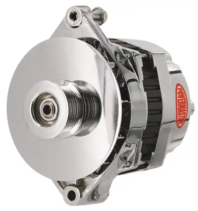 Power Master Alternator; CS144; Straight Mount; 170 Amp; 115 Idle; Chrome;
