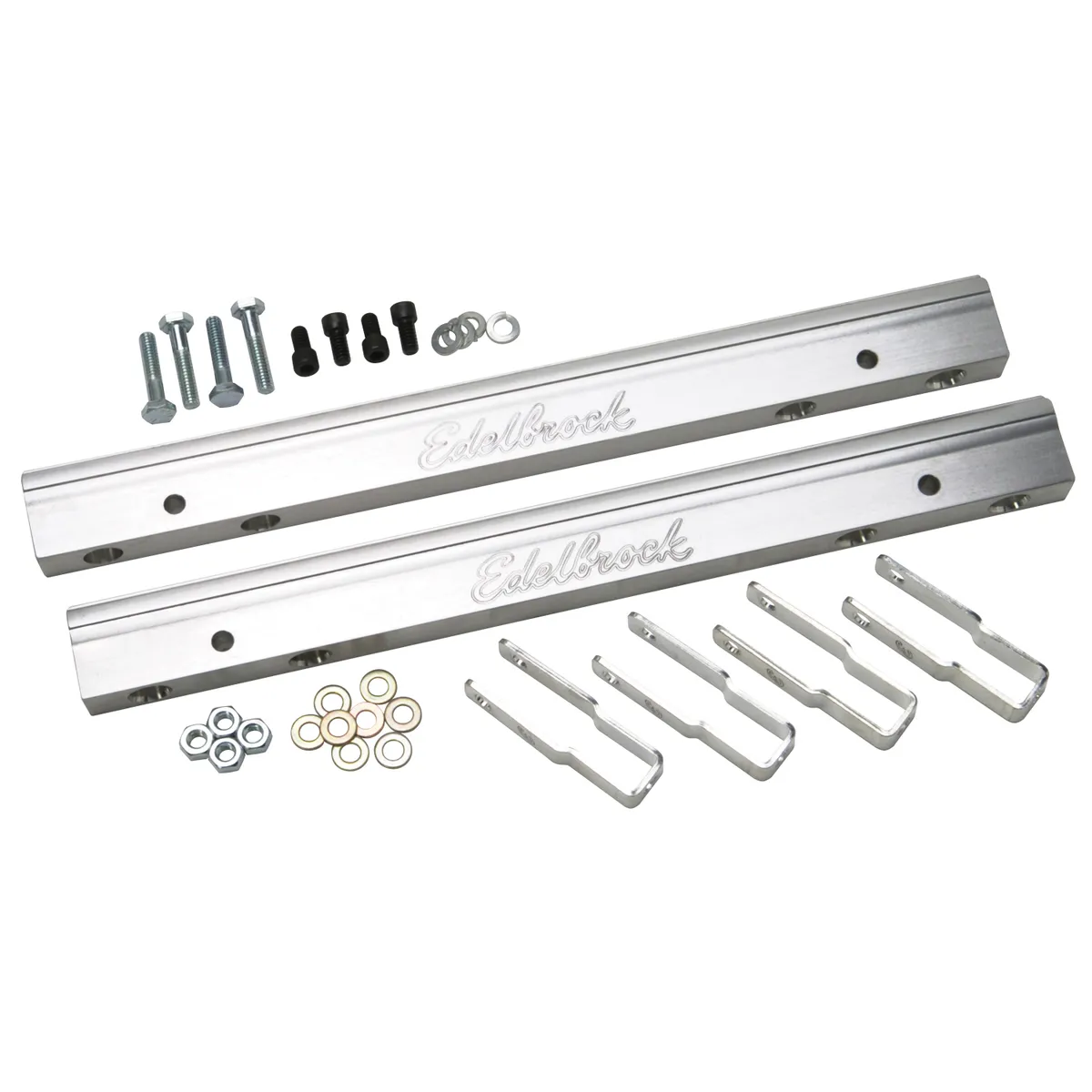 Edelbrock 3633 Fuel Rail Kit for Big-Block Chevy -6 AN in Clear Finish product image