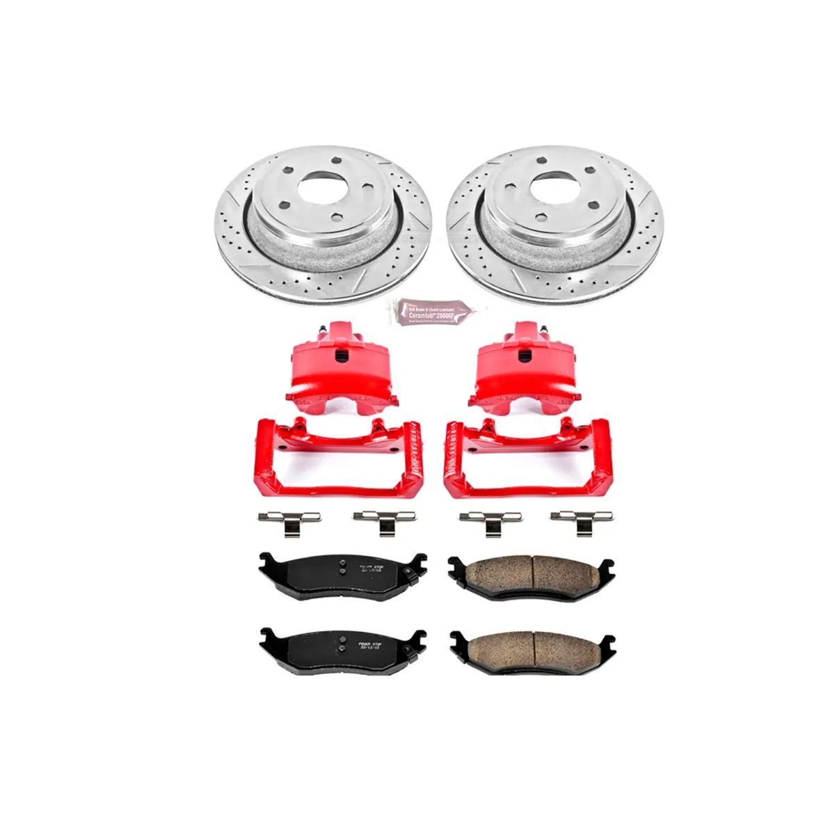 Z23 Evolution Sport Upgrade Kit: Drilled/Slotted Rotors; Carbon-Fiber Ceramic Pads; Powder Coated Calipers product image