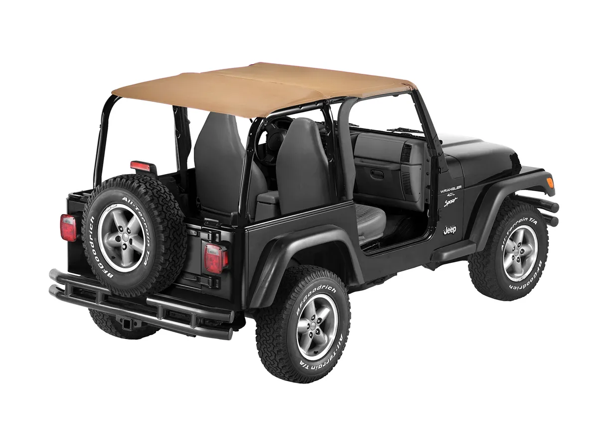 Jeep Wrangler Bikini Top Strapless Extended Safari Style Bikini Top For Jeep 1992-1995 Wrangler YJ Spice Bestop product image