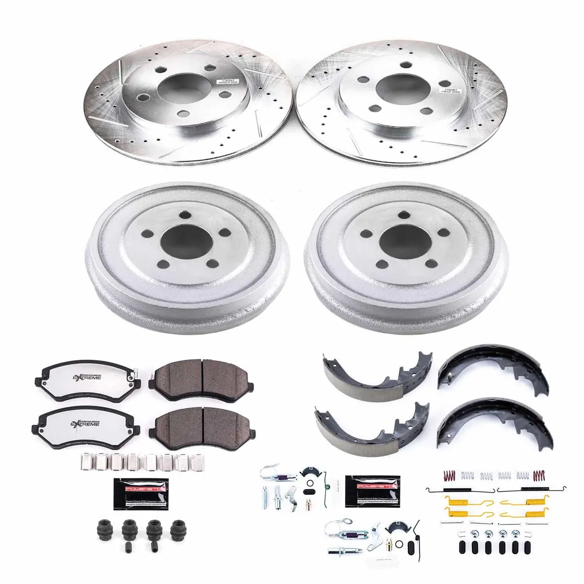 Z36 Truck/Tow Upgrade Kit: Drilled/Slotted Rotors; Carbon-Fiber Ceramic Pads W/Hardware; Coated Drums; Shoes W/Hold Down And Adjuster Kit product image