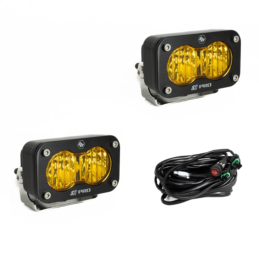 s2 Pro Black LED Auxiliary Light Pod Pair(Wide Cornering;amber) product image