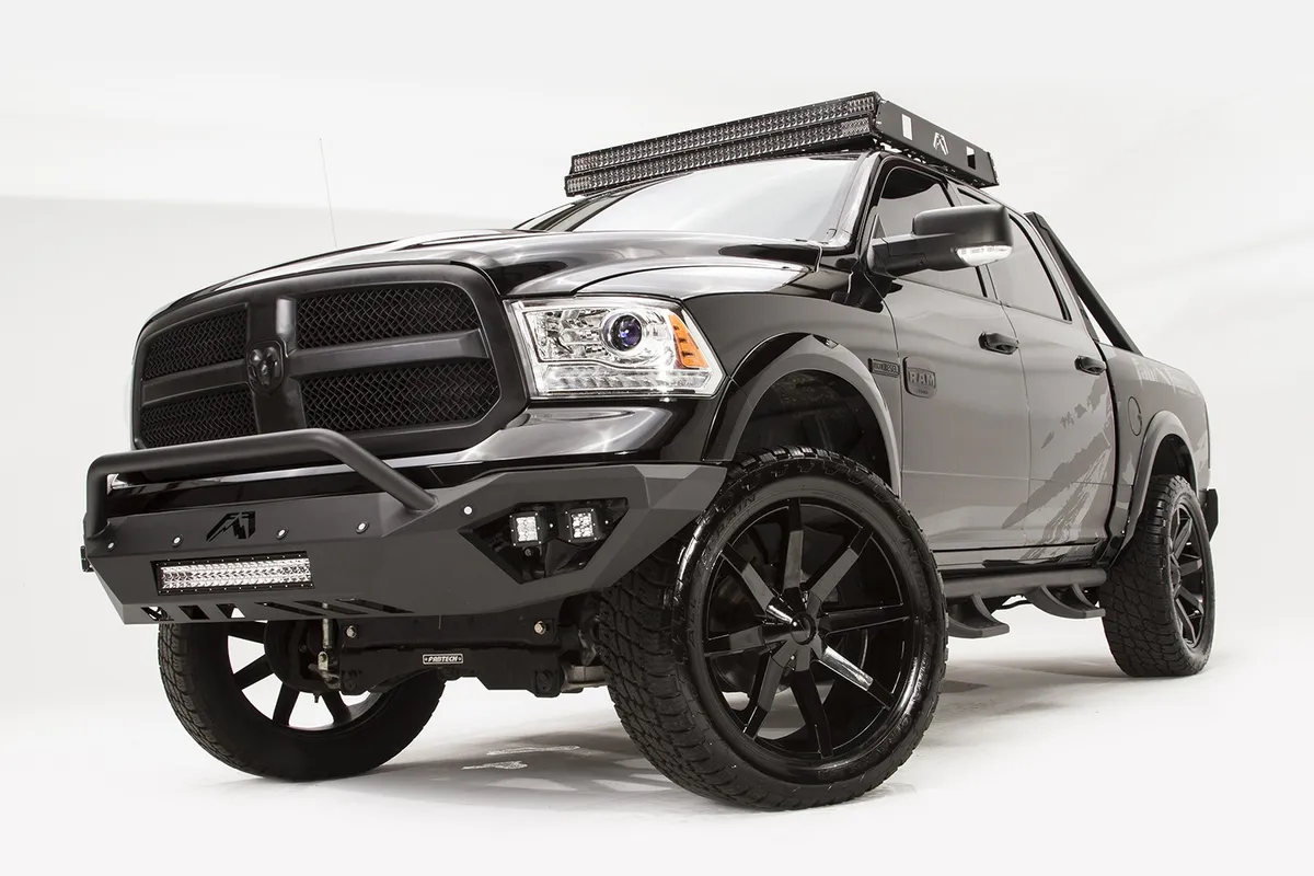 1318 RAM 1500 Vengeance Front Sensor Bumper w/ Prerunner Guard Matte Black product image