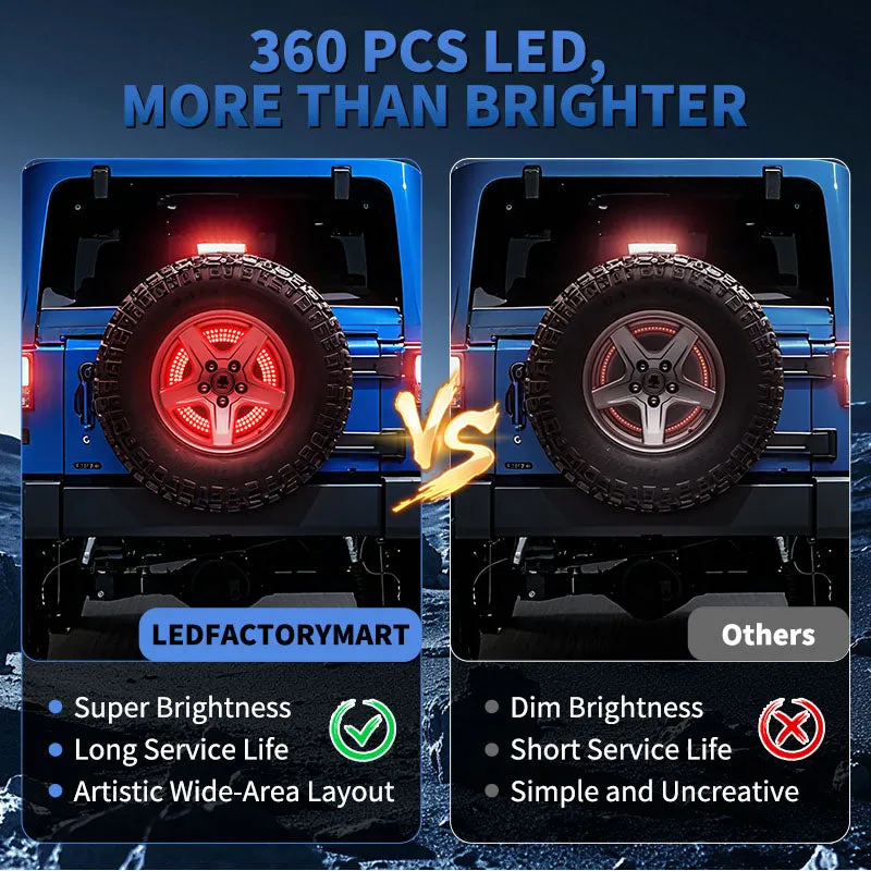 Full-Surface LED Jeep Spare Tire Light with Brake & Reverse Function for Wrangler JK product image