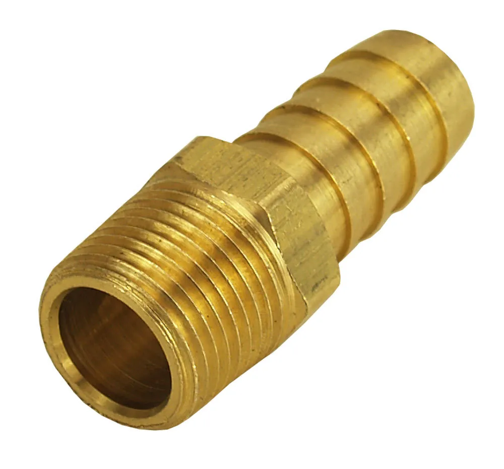 Derale Derale 98102 Straight Hose Barb Fitting, 3/8 NPT Male x 1/2 Barb, Each