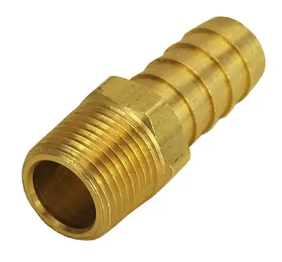 Derale Derale 98102 Straight Hose Barb Fitting, 3/8 NPT Male x 1/2 Barb, Each