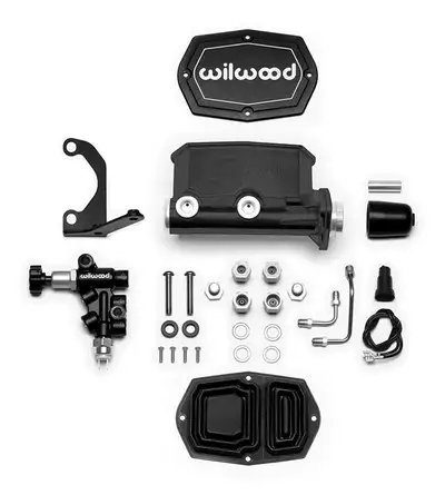 Wilwood Brakes Compact Tandem Master Cylinder Kit W/ Bracket & Valve Aluminum Black