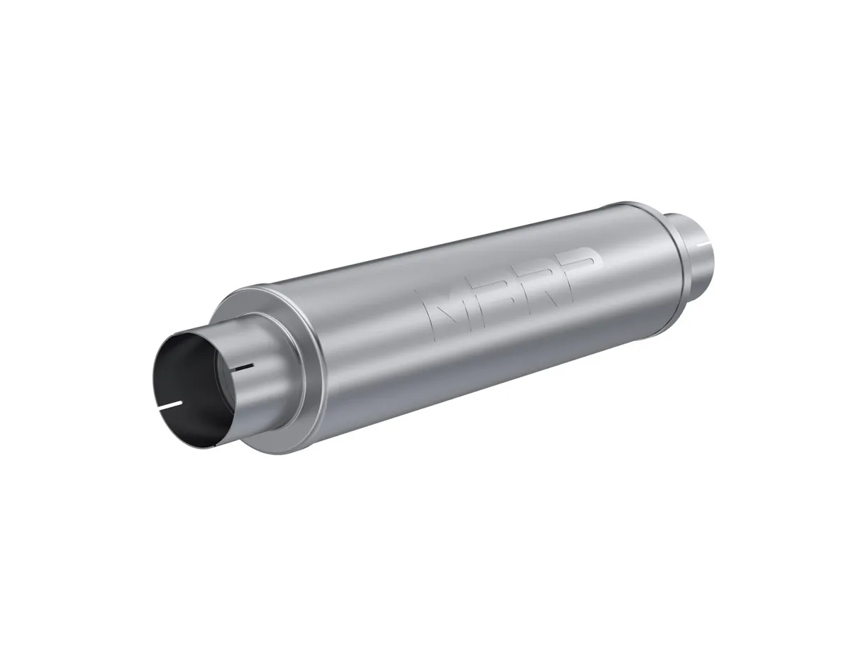 Armor Plus Quiet Tone Diesel Muffler; Round; 4 in. Inlet/Outlet; Body L-24 in.; Overall L-30 in.; Diameter-6 in.; T409 Stainless Steel; 4.5 in. Outlet Diameter Tip; product image