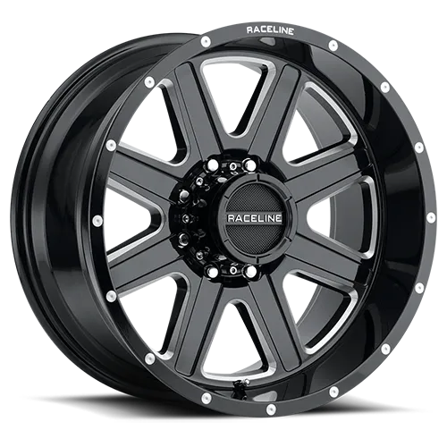 Aluminum Wheels 18x9 Hostage 940M Milled Gloss Black 12 Offset 6 on 139.7 Bolt Pattern 106.1 Bore Raceline product image