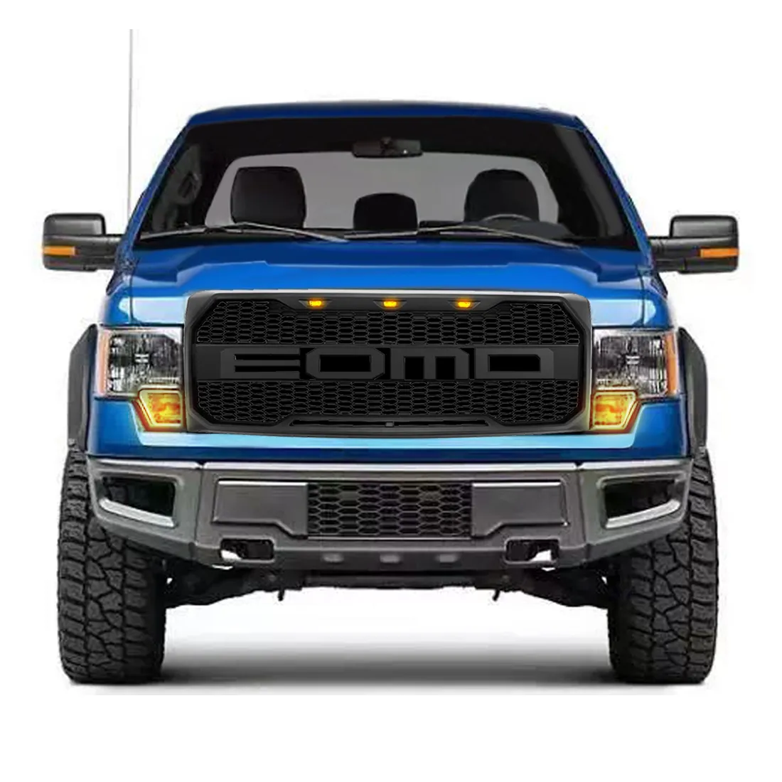 American Modified Amfmaa00108 Raptor Style Upper Grille w/ Amber Lights, Matte Black product image
