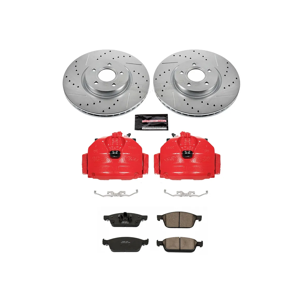 Z23 Evolution Sport Upgrade Kit: Drilled/Slotted Rotors; Carbon-Fiber Ceramic Pads; Powder Coated Calipers product image